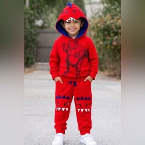 Red Dinosaur Hoodie & Jogger Sweatpants Set